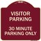 Signmission Visitor Parking Visitor Parking 30 Minute Parking Heavy-Gauge Alum Sign, 18" x 18", BU-1818-22727 A-DES-BU-1818-22727 - alternate 1